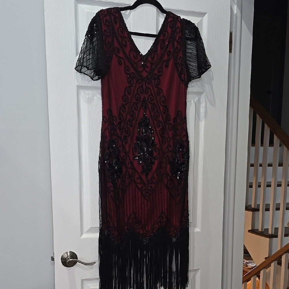 Elegant Black and Red Women's Dress